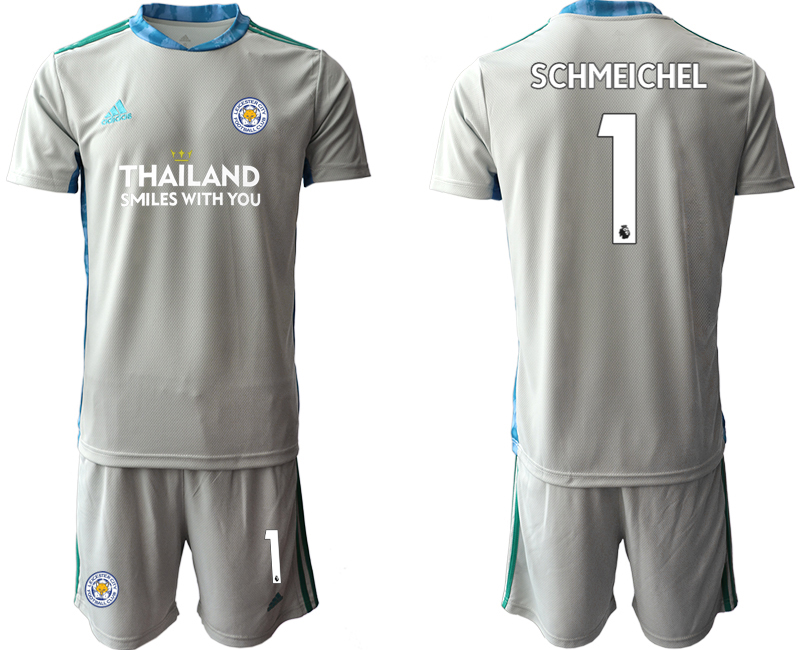 Men 2020-2021 club Leicester City grey goalkeeper #1 Soccer Jerseys